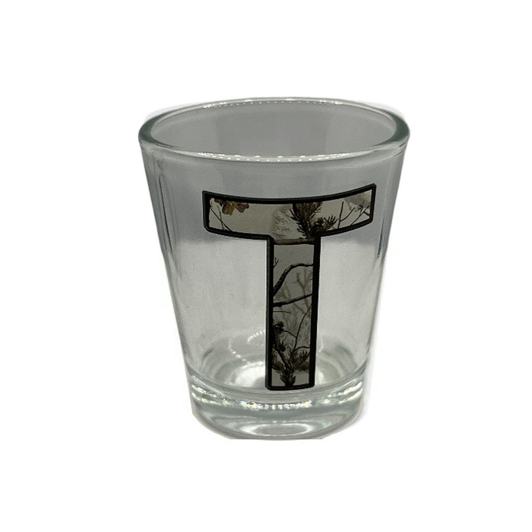 Camouflage Alphabet 'T' Collection Shot Glass 2 Oz