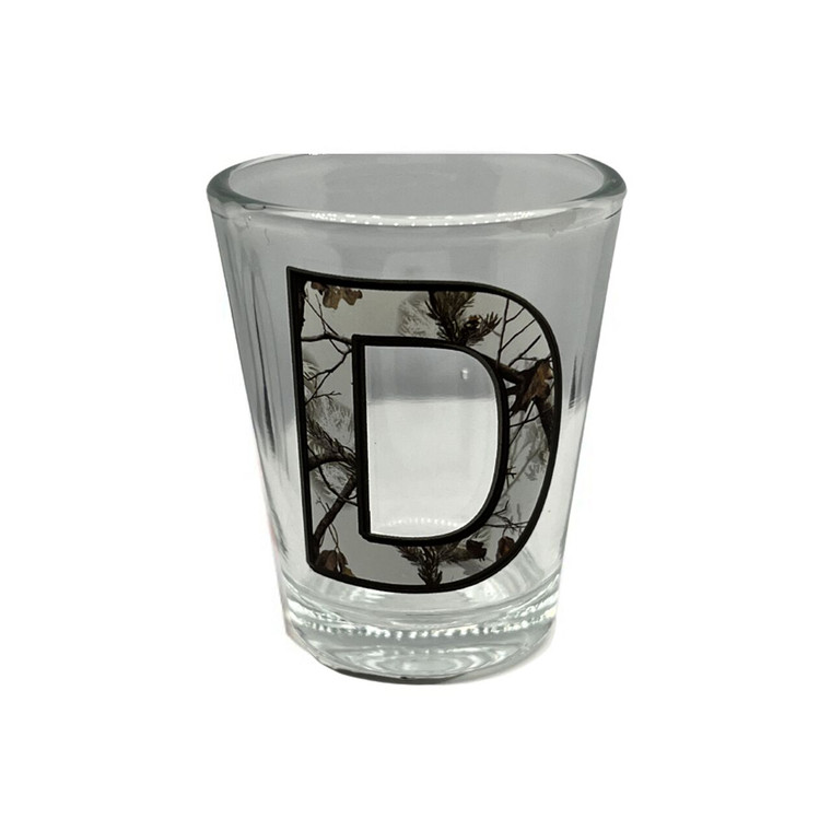 Camouflage Alphabet 'D' Collection Shot Glass 2 Oz