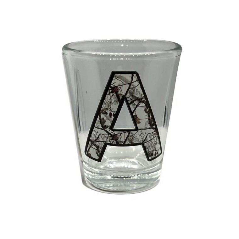 Camouflage Alphabet 'A' Collection Shot Glass 2 Oz