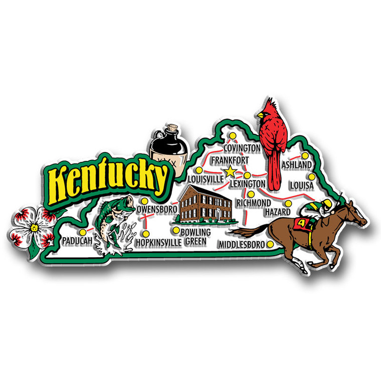 Kentucky Jumbo State Magnet, Collectible Souvenirs Made in the USA