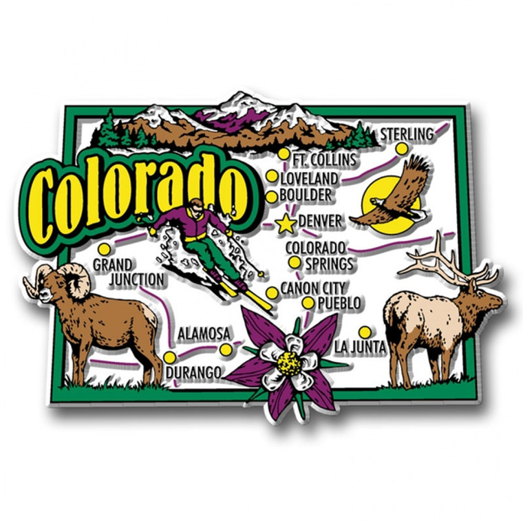 Colorado Jumbo State Magnet, Collectible Souvenirs Made in the USA
