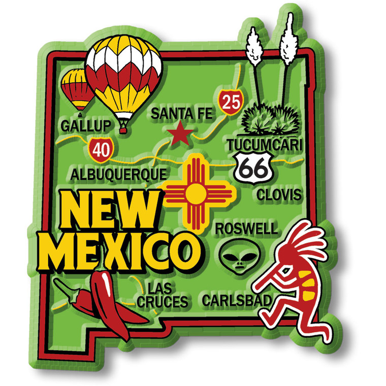 Colorful State Map Magnet - New Mexico