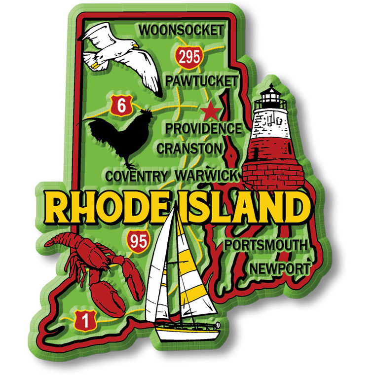 Colorful State Map Magnet - Rhode Island