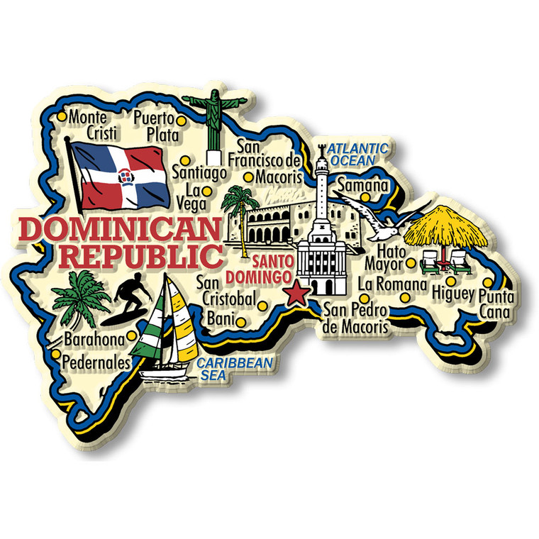 Dominican Republic Country Jumbo Magnet Collectible Souvenir Made in USA