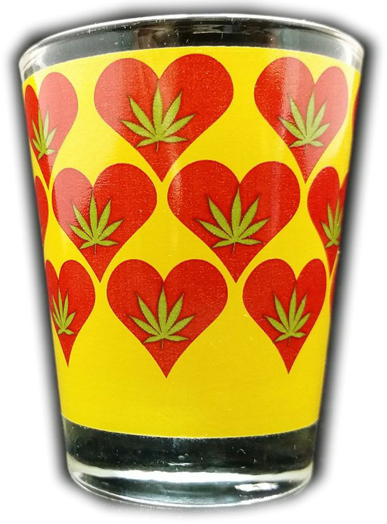 Funny Shot Glass "Love Leaf Symbol" 2 oz