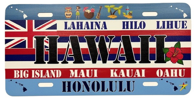 Hawaii Aluminum License Plate Tag 6" x 12" High Quality Made in USA