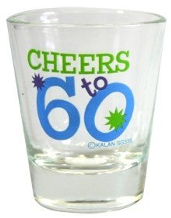 Shot glass -"Cheers to 60" 2 oz