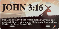 "JOHN 3:16" Aluminum License Plate 12"x6"