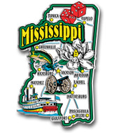 Mississippi Jumbo State Magnet, Collectible Souvenirs Made in the USA