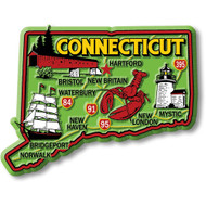 Colorful State Map Magnet - Connecticut