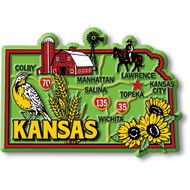 Colorful State Map Magnet - Kansas