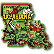 Colorful State Map Magnet - Louisiana