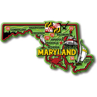 Colorful State Map Magnet - Maryland