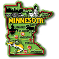 Colorful State Map Magnet - Minnesota