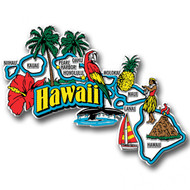 Hawaii Jumbo State Magnet, Collectible Souvenirs Made in the USA