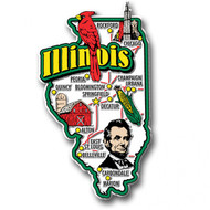 Illinois Jumbo State Magnet, Collectible Souvenirs Made in the USA