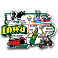 Iowa Jumbo State Magnet, Collectible Souvenirs Made in the USA