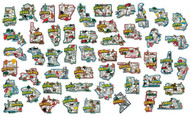 Super Jumbo Alabama-AL to Wyoming-WY All 50 State Magnets + Washington D.C. Free