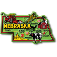 Colorful State Map Magnet - Nebraska