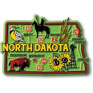 Colorful State Map Magnet - North Dakota