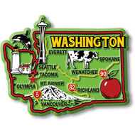 Colorful State Map Magnet - Washington