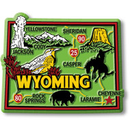 Colorful State Map Magnet - Wyoming