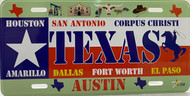 License Plate 'Texas' 6" x 12" High Quality Emboss Metal Plate