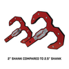 Gen-Y Hulk 2.5 21K Tow Hook 2.5in Shank w/GH-099 Pin/GH-011 Twist Clip - Black/Red