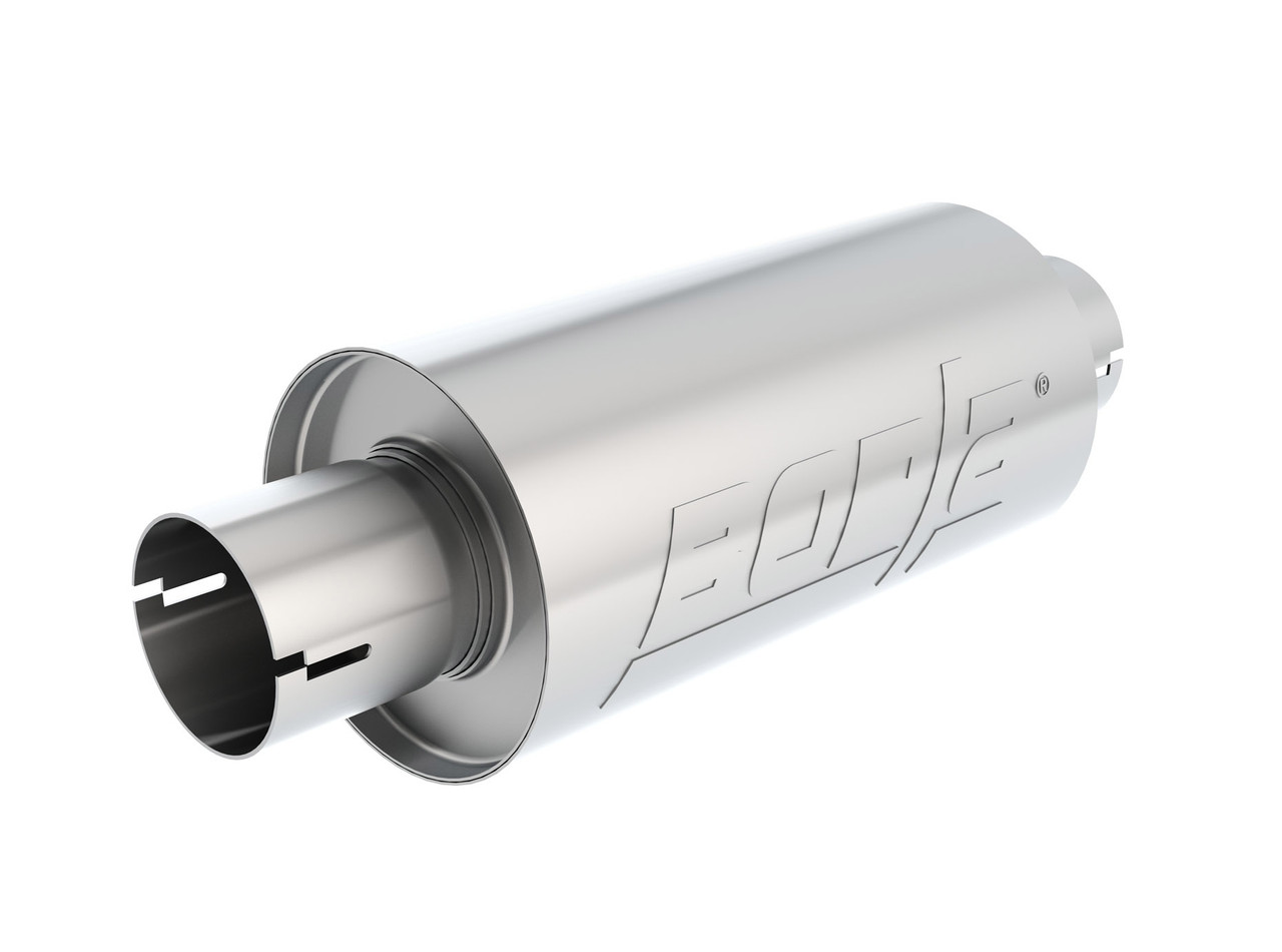Borla 2.5in Inlet 4.5in Round Rolled Angle Cut Phantom X 7.75in Long Embossed Universal Exhaust Tips