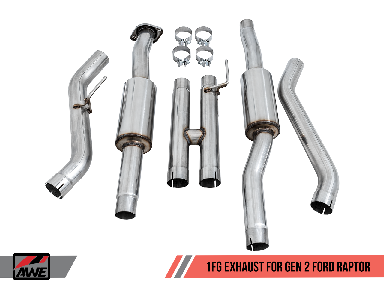 AWE 1FG Exhaust 2017-2020 Ford Raptor (Resonated Performance H-Pipe)