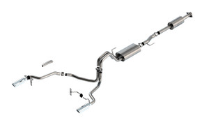 BORLA Cat-Back Exhaust F-150 2021 2.7L/3.5L Extended Cab, Standard Bed / Crew Cab, Short Bed 4" TOURING SPLIT REAR EXIT CHROME TIPS
