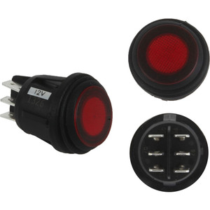 Rigid 3 Position Rocker Switch Red