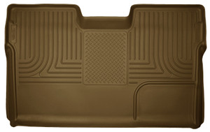 Husky Floor Liners 2nd Seat (Full Coverage) 09-14 Ford F-150 SuperCrew No Manual Transfer Case Shifter WeatherBeater-Tan