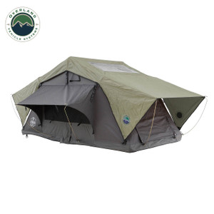 Overland N2S Nomadic 2 Standard Roof Top Tent Gray Body Green Rainfly