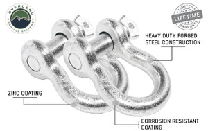 Overland Recovery Shackle 3/4" 4.75 Ton Zinc - Sold In Pairs