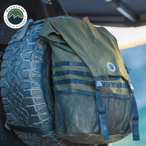 Overland Extra Large Trash Bag Tire Mount - #16 Waxed Canvas