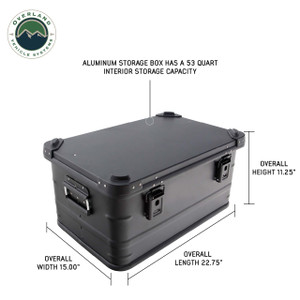 Overland Aluminum Box Storage 53QT - Black