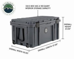 Overland D.B.S.  - Dark Grey 169 QT Dry Box w/ Wheels, Drain, and Bottle Opener