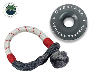 Overland Combo Pack Soft Shackle 7/16" 41,000 lb. and Recovery Ring 4.0" 41,000 lb. Gray