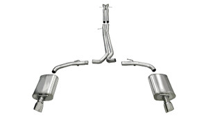 Corsa 2.5" Cat-Back Sport Dual Exhaust 4" Polished Tips 10-17 Ford Taurus SHO/10-13 Lincoln MKS 3.5L V6 Turbo Stainless Steel