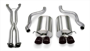 Corsa 2.5" Cat-Back Xtreme Dual Exhaust Black 3.5" Tips 05-08 Corvette A6 Auto Trans 6.0L/6.2L Stainless Steel