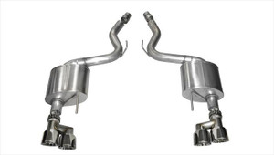 Corsa 3" Axle-Back Sport Dual Exhaust Polished 4" Tips 15-Present Mustang GT Fastback 5.0L (18-Pres Non-Valve, Premium Pkg Only, Requires Roush Rear Valance Mods) Stainless Steel
