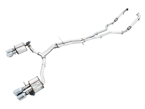 AWE SwitchPath™ Exhaust for Audi B9 S5 Sportback - Non-Resonated - Chrome Silver 102mm Tips