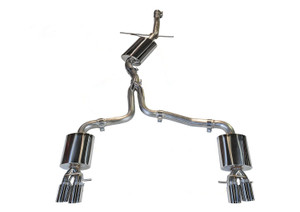 AWE Touring Edition Exhaust for B8 A4 2.0T - Quad Tip, Polished Silver Tips