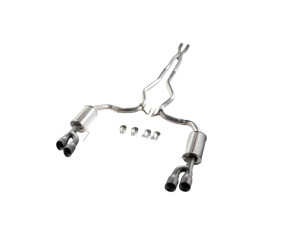 Roush 2018-2026 Mustang 5.0L V8 Black-Tip Cat-Back Exhaust Kit (Quad Tip Non-Active)
