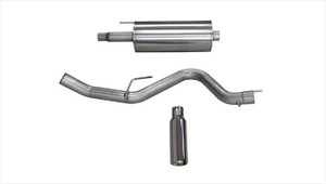 Corsa 3" Cat-Back Sport Single Side Exit Exhaust 4" Slash Cut Polished Tip Ford F150 Supercrew/Supercab 5.0L V8