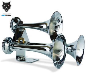 Pacbrake Premium Triple Train Horn Kit w/Air Horn Kit (Hp10254) And Onboard Air Kit (Hp10163)