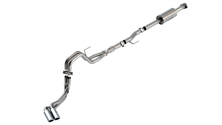 BORLA Cat-Back Exhaust F-150 2021 5.0L Extended Cab, Standard Bed / Crew Cab, Short Bed 4" ATAK DUAL SIDE EXIT CHROME TIPS