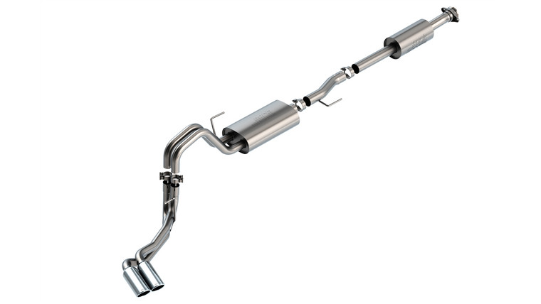 BORLA Cat-Back Exhaust F-150 2021 3.3L Extended Cab, Standard Bed / Crew Cab, Short Bed 4" S-TYPE DUAL SIDE EXIT CHROME TIPS