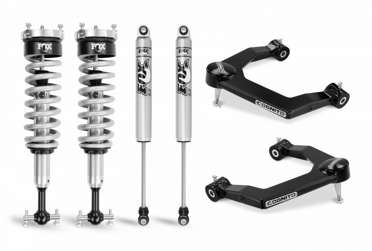 Cognito 1" Performance Leveling Kit w/ Fox PS Coilover 2.0 IFP Shocks for 2019-2023 Silverado Trail Boss/Sierra AT4 1500 4WD